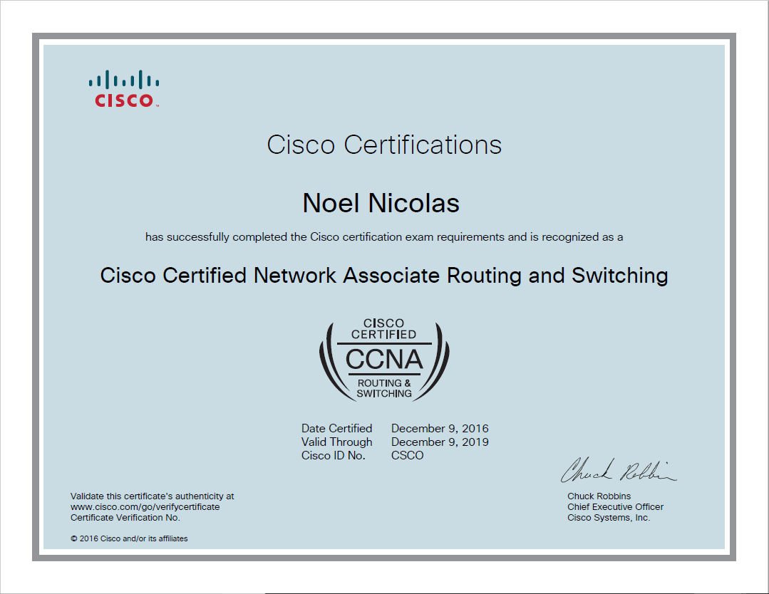 CCNA Certificate