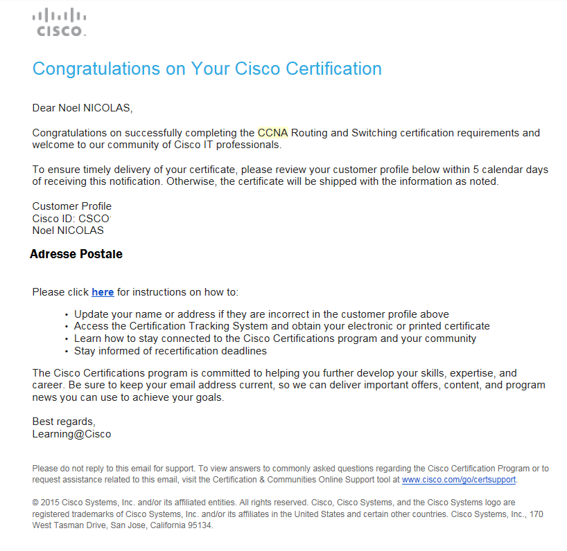 Mail de CISCO